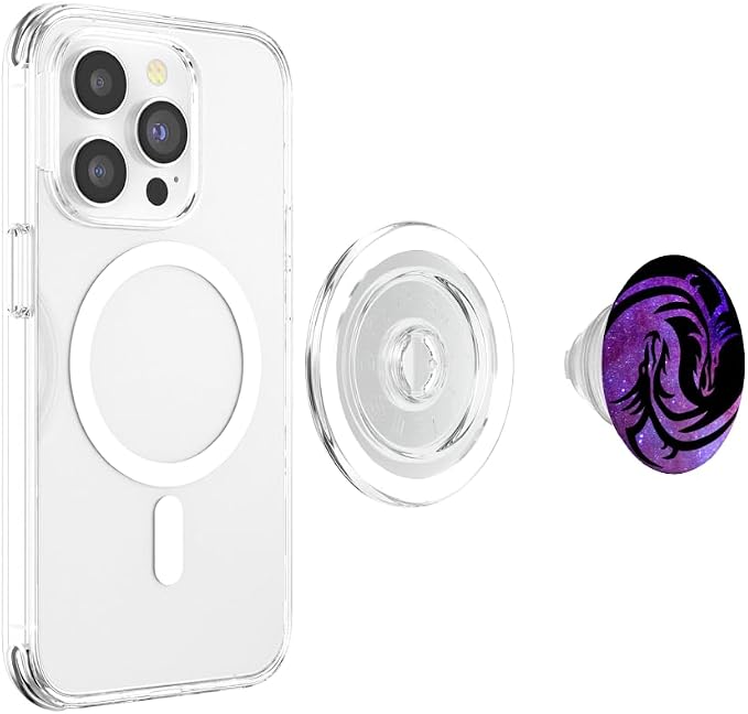 Two Dragons Galaxy Background PopSockets PopGrip: Swappable Grip for Phones &amp Tablets PopSockets Standard PopGrip