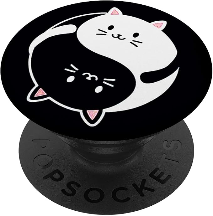 Yin Yang Cat Pop Socket for Phone PopSockets Kitten Yin Yang PopSockets Standard PopGrip