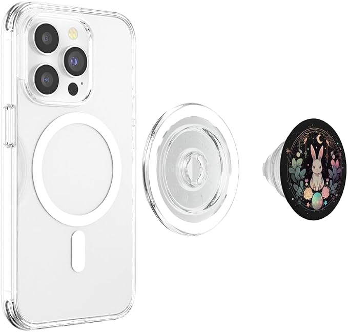 Moon Phases Crystal Witchy Cute Rabbit Kawaii Pastel Goth PopSockets Adhesive PopGrip