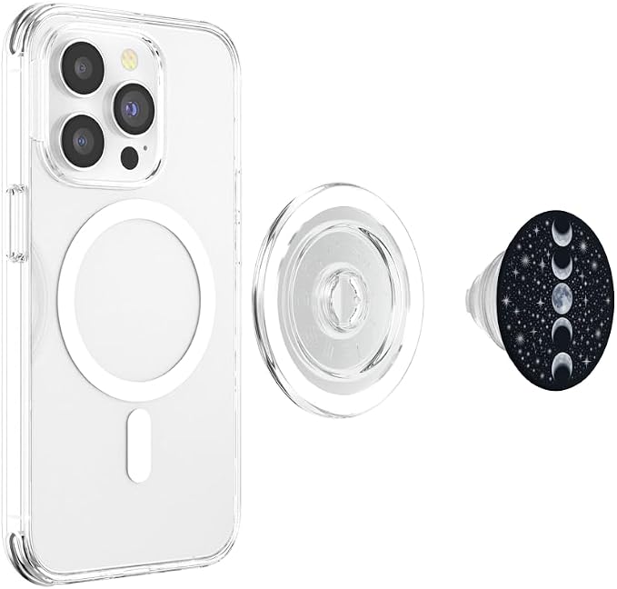 Moon Phase Crescent Moon Galaxy Astronomy Stargazer PopSockets Adhesive PopGrip