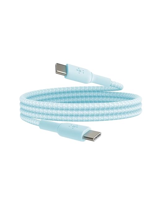 Belkin USB C to USB C Braided Cable 3.3ft iPhone Charger Cord | tangle-free braided cord iPhone 17/16 Samsung Galaxy S25 Pixel 9 MacBook iPad Pro Nintendo Switch 2 travel essential
