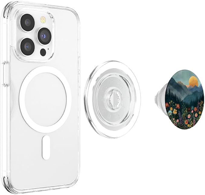 Floral Mountain Sunset Pine Tree Forest Nature PopSockets Adhesive PopGrip