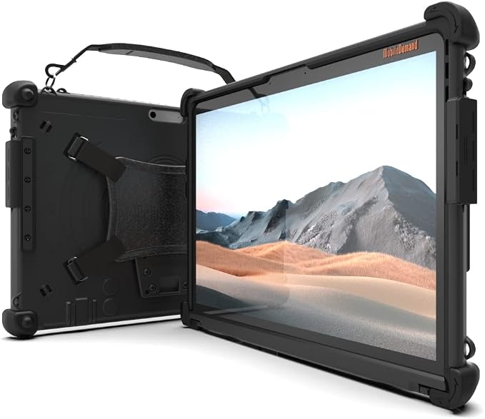 Ultra Rugged Standard Case for Microsoft Surface Pro 9 – Also Work with Surface Pro 10 – Heavy Duty Tablet Case – Briefcase Handle Hand Strap Keyboard Compatible Fully Protective Case