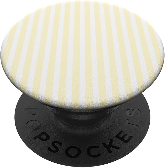 Butter Yellow and White Stripes Vertical Lines Minimalist PopSockets PopWallet for MagSafe