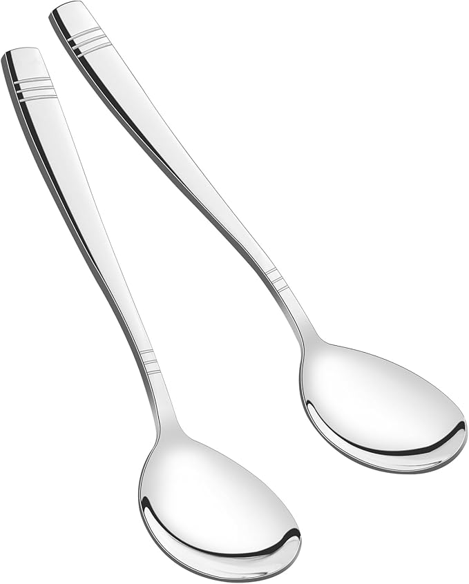 Yesdate Large Stainless Steel Serving Spoons, 6-Piece Set
