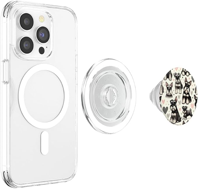 Beautiful Dogs Pattern Miniature Schnauzer Dog PopSockets PopGrip for MagSafe
