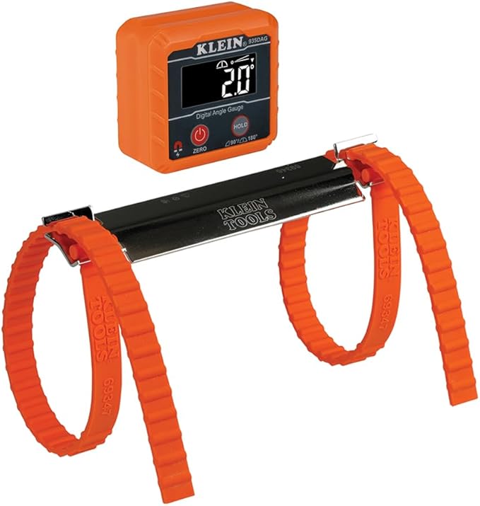 Klein Tools 80035 Level, Digital Electronic Level and Angle Gauge Tool Kit with Plumbers Straps, Measures Angles, Magnetic Base, 2-Piece