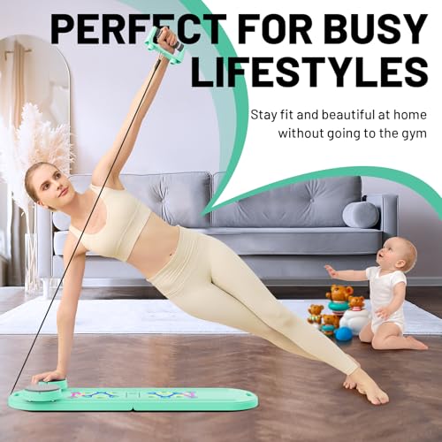 Pilates Board, Newest 7-in-1 Multi-Purpose Portable Pilates Reformer Machine for Home, Foldable at Home Pilates Kit, Pilates Board for Home Workout Fitness Exercise,Abs