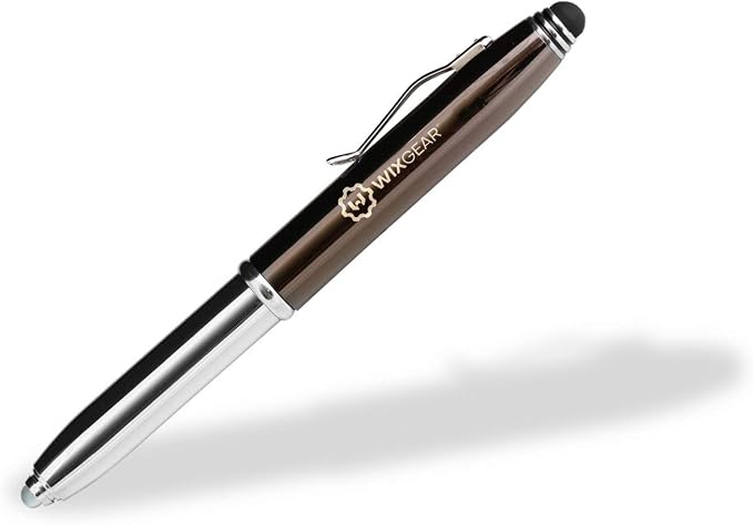 Tri-Function Pen - Stylus Pen for Touch Screens with LED Flashlight and Pen (Black)