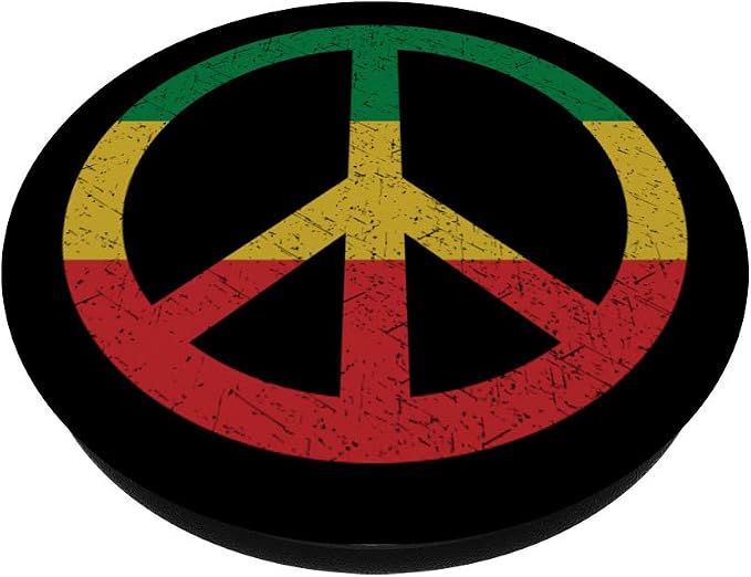 Rasta Peace Symbol Sign Groovy Hippie PopSockets PopGrip: Swappable Grip for Phones &amp Tablets