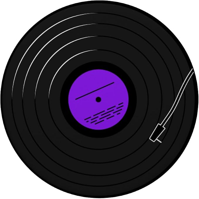 Retro Vinyl Record LP Art Purple Violet Lilac Design PopSockets Adhesive PopGrip
