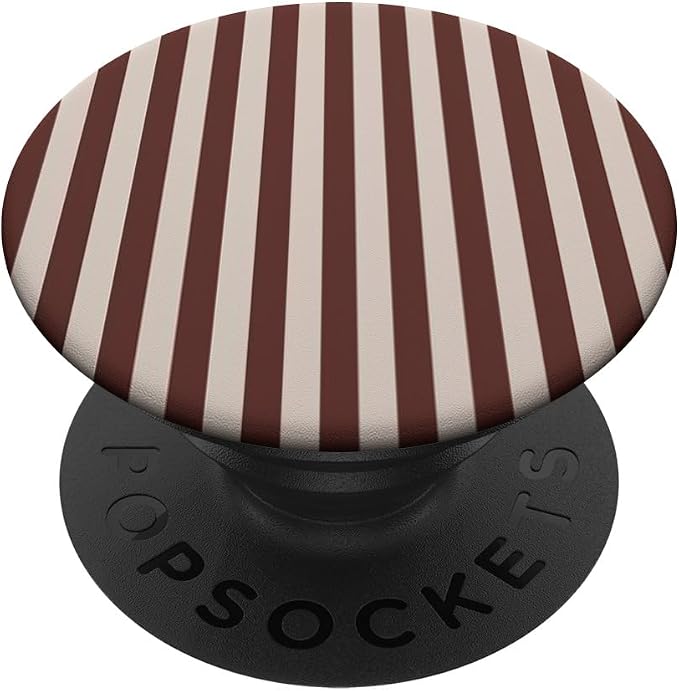 Burgundy and Cream Stripes Pattern Illustration Print PopSockets PopGrip for MagSafe