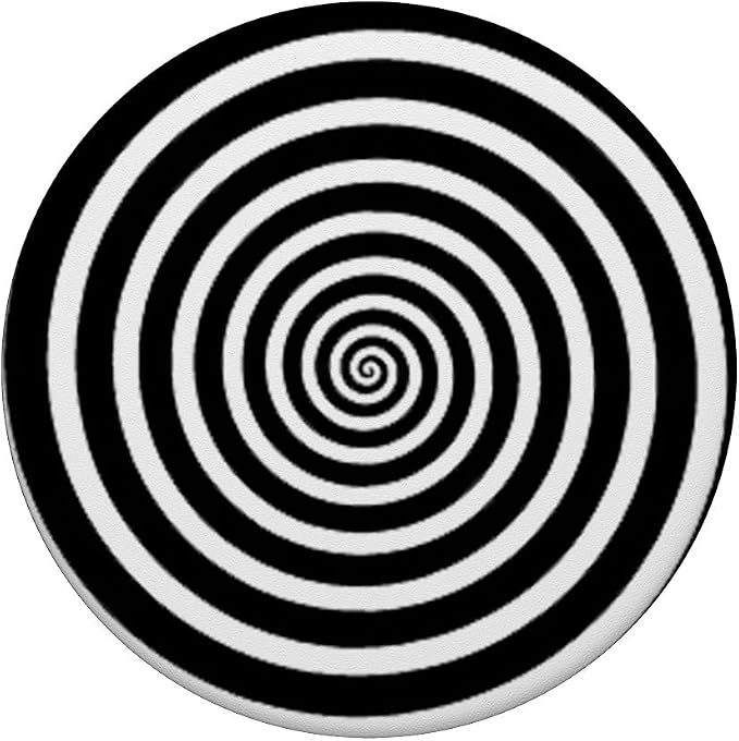 Fun Optical Illusion Circle Swirl Design Black and White PopSockets Adhesive PopGrip