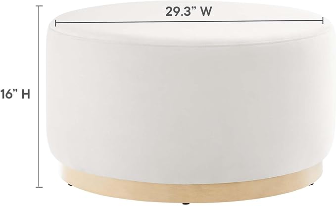 Modway Large 29" Round Performance Velvet Upholstered Upholstered Ottoman