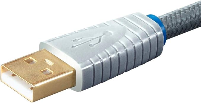Monolith USB Digital Audio Cable - USB Type-A to USB Type-B Gold-Plated Connectors 22AWG 1 Meter Gray