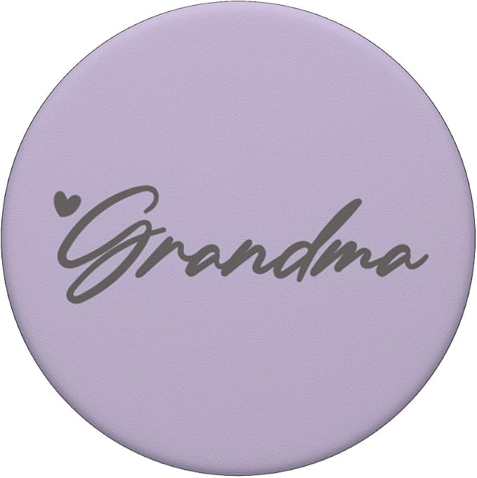 Light Gray Purple Heart Grandma PopSockets Adhesive PopGrip