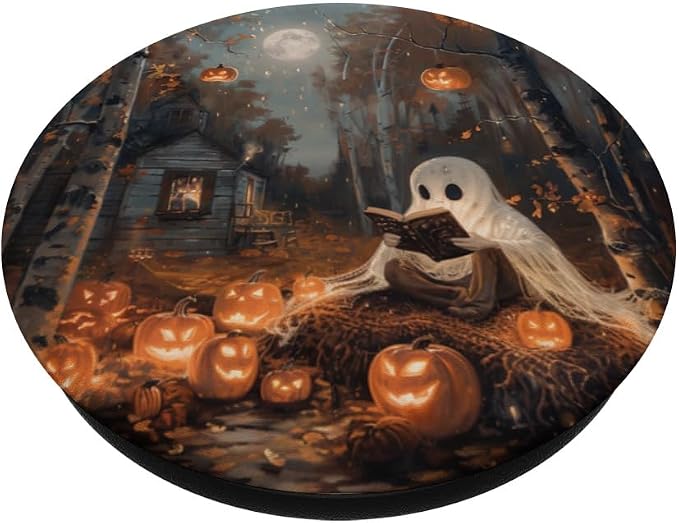 Spooky Halloween Ghost Reading Bookish PopSockets PopGrip for MagSafe