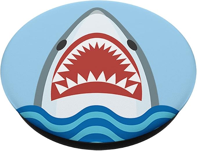 Great White Shark with Jaws Open PopSockets Swappable PopGrip