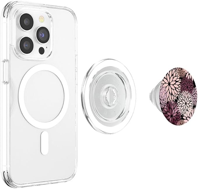 Dahlia Flower Floral Nature Garden Pink Purple Maroon Design PopSockets Swappable PopGrip