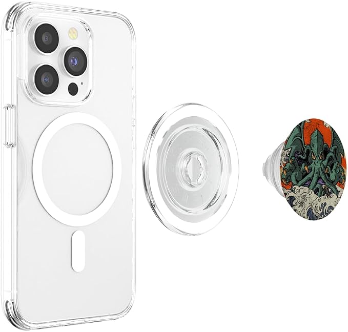 Kaiju Cthulhu Necronomicon Large Wave Off Kanagawa Kaijin PopSockets Adhesive PopGrip