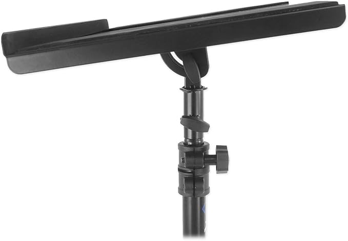 Rockville RLS68 Dual-Tray Laptop/Tablet Stand, Adjustable Height 30-51", Foldable, Portable, for DJs, Presenters, and Musicians