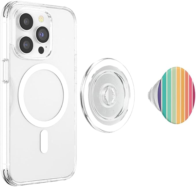 Vintage Rainbow Stripe Design Pattern PopSockets Adhesive PopGrip