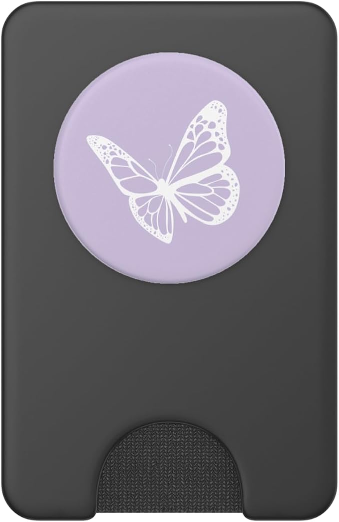 White Light Pastel Purple Butterfly PopSockets Adhesive PopGrip