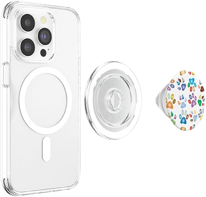 Cell Phone Button Pop Out Holder Cute Dog Paw Prints Design PopSockets PopGrip: Swappable Grip for Phones &amp Tablets PopSockets Adhesive PopGrip