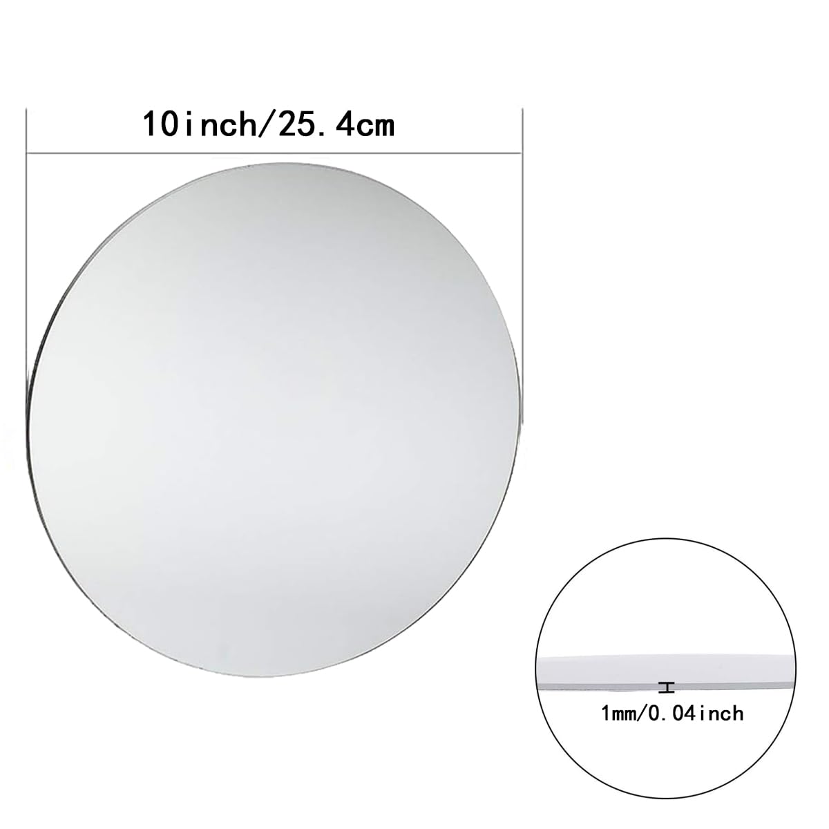 16Pack Round Mirror Centerpieces for Tables, Acrylic Round Mirror Trays Plates Decoration Circular Plate for Table Centerpiece Candles Wedding Baby Shower Christmas Party Decor Crafts (10inch)