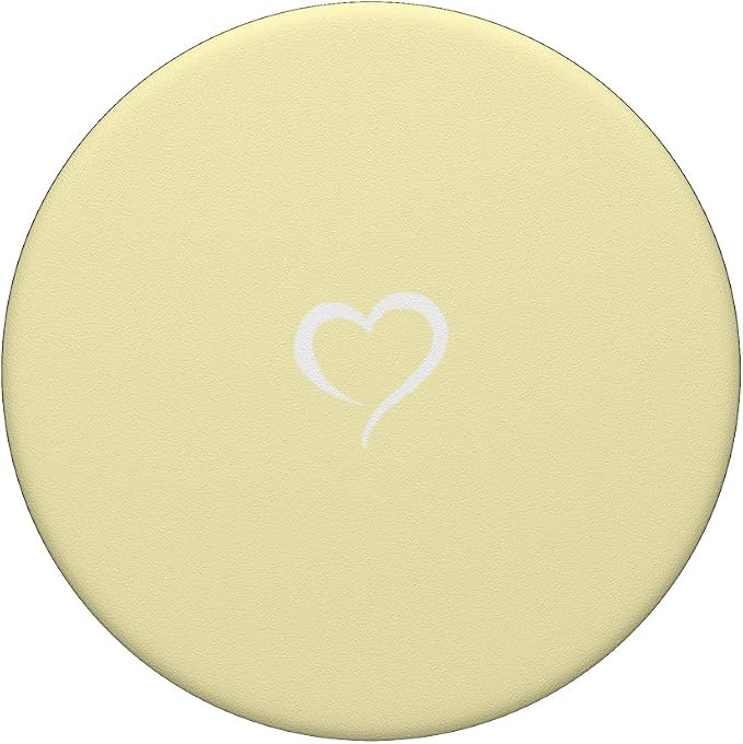 Pale Pastel Yellow Hand Drawn Heart Minimalist Love PopSockets Standard PopGrip