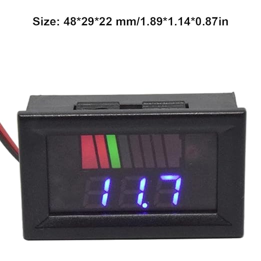 Battery Charge Level Indicator Universal Car Battery Capacity Meter Tester Checker 12v-72v Blue Motorcycle Checker Auto Tester Fuel Gauge Indicator