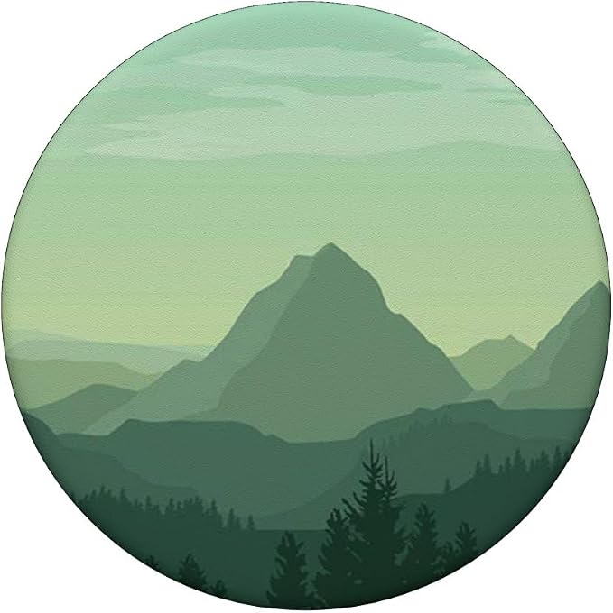 Green Mountain Pop Mount Socket Art Work Tree Woods PopSockets Adhesive PopGrip