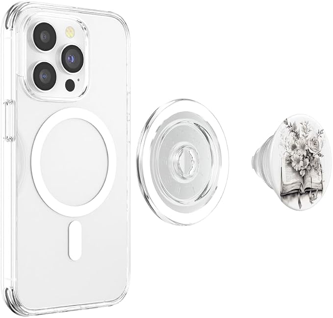 Books and Flowers Reading Book Lover Floral PopSockets Standard PopGrip