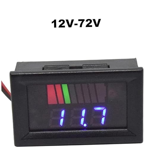 Battery Charge Level Indicator Universal Car Battery Capacity Meter Tester Checker 12v-72v Blue Motorcycle Checker Auto Tester Fuel Gauge Indicator
