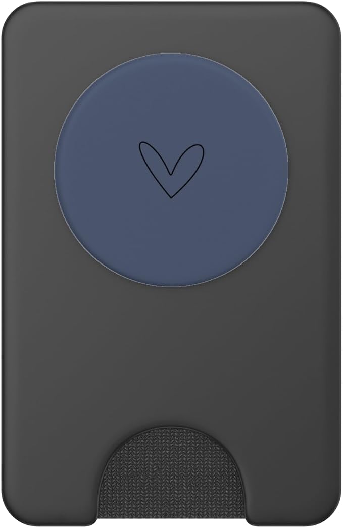 Simple Cute Heart Design Feminine Romantic Love - Navy Blue PopSockets PopGrip for MagSafe