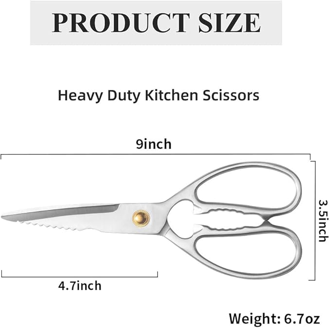 Heavy Duty Stainless Steel Kitchen Shears,Food Scissors for Meat,Turkey