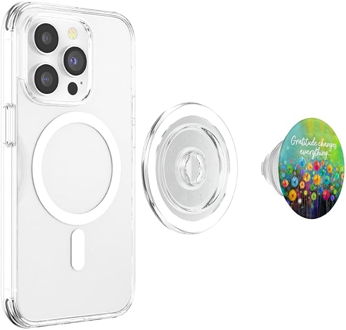 Gratitude Changes Everything Colorful Artistic Flowers PopSockets Adhesive PopGrip