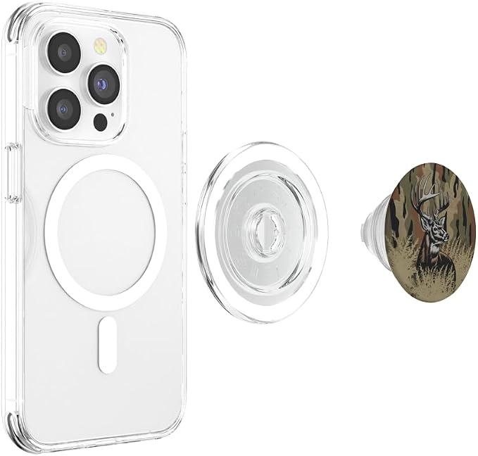 Aesthetic Whitetail Deer Bottomland Camo Deer Hunting Camo PopSockets PopGrip for MagSafe