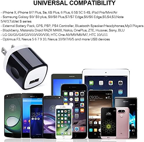 Wall Adapter 10 PackUorMe 1A 5V Single Port Charger Power USB Plug Charging Cube Block Box Compatible iPhone 14 13 12 SE 11 Galaxy S23 Ultra S22 S21 FE S10e S9 A13 A03s A71 A51 Note20 Google 8A 7A