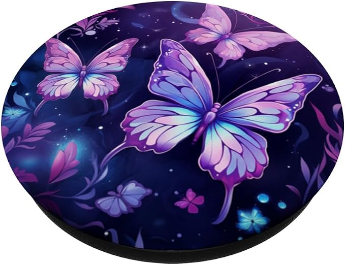 Purple Butterfly PopSockets PopGrip for MagSafe