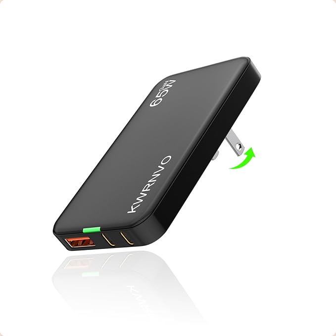 Flat USB Wall Charger 3 Ports Ultra-Slim Fast Wall Charger for Pixelbook iPad Pro iPhone 17/16/15/14 Black