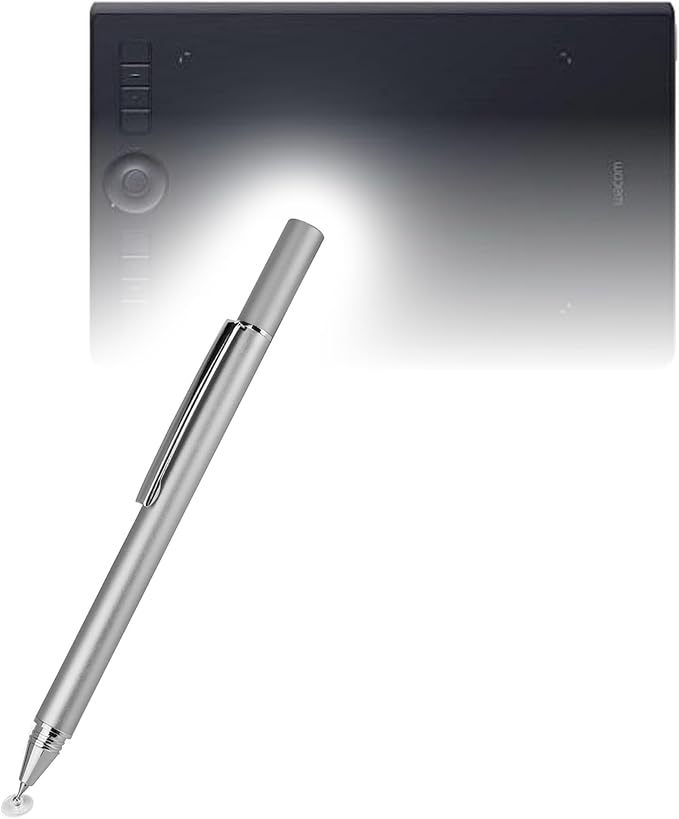 BoxWave Stylus Pen Compatible with Wacom Intuos Pro M (PTH-660) - FineTouch Capacitive Stylus Super Precise Stylus Pen - Metallic Silver