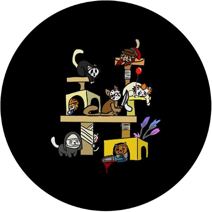 Horror Movies Cat Gifts for Cat Lovers Halloween Costumes PopSockets Standard PopGrip