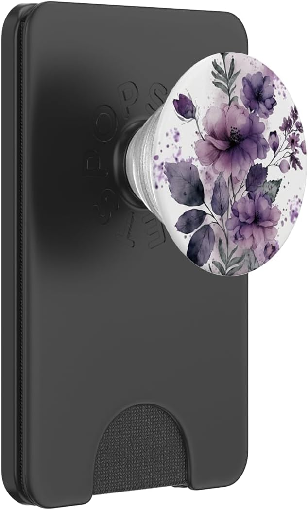 Purple Lavender Blossom Leaves Flower Floral Girly PopSockets Adhesive PopGrip