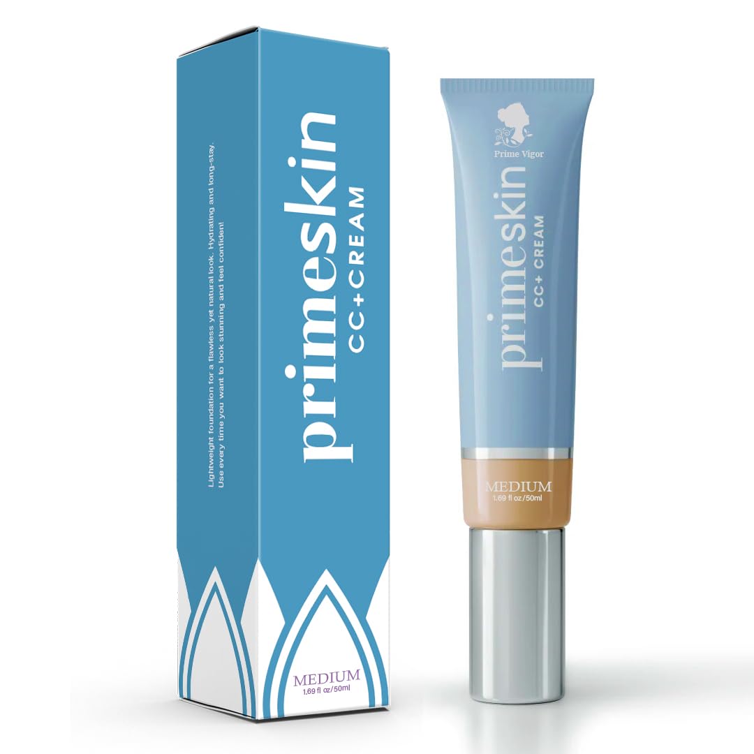 Primeskin Cc Cream for Older Women,Korean Cc Cream, Self Adjusting for Mature Skin, Satin Skin Korean 1.69 Fl Oz/50ml (MEDIUM)