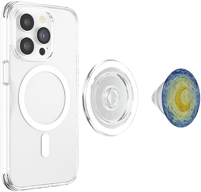 Starry Night Moon Van Gogh Fine Art Painting 2 Cla PopSockets Adhesive PopGrip
