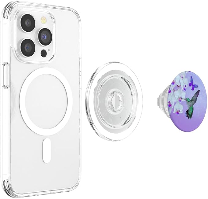 Cell Phone Pop Up Holder Hummingbird Flower Butterfly Purple PopSockets Adhesive PopGrip