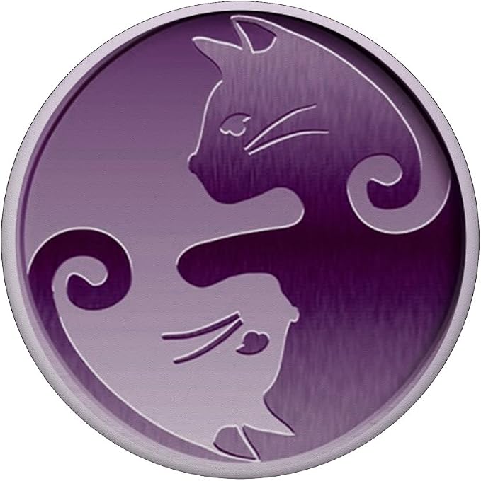 Yin Yang Cats Purple PopSockets Adhesive PopGrip