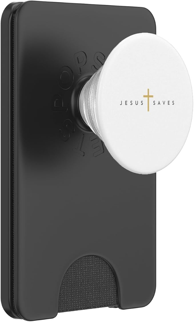 Jesus Saves Cross Gold Thin Christian Jesus White 33andme PopSockets PopWallet for MagSafe