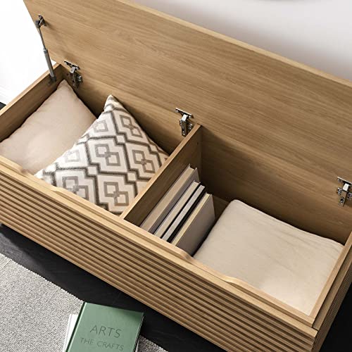 Modway Render 47" Wood Grain Storage Bench in Oak - color: Oak